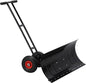 Snow Shovel for Driveway, Metal Snow Pusher with Wheels, Snow Plow with Large 29” x 16.5” Adjustable Angle Blade