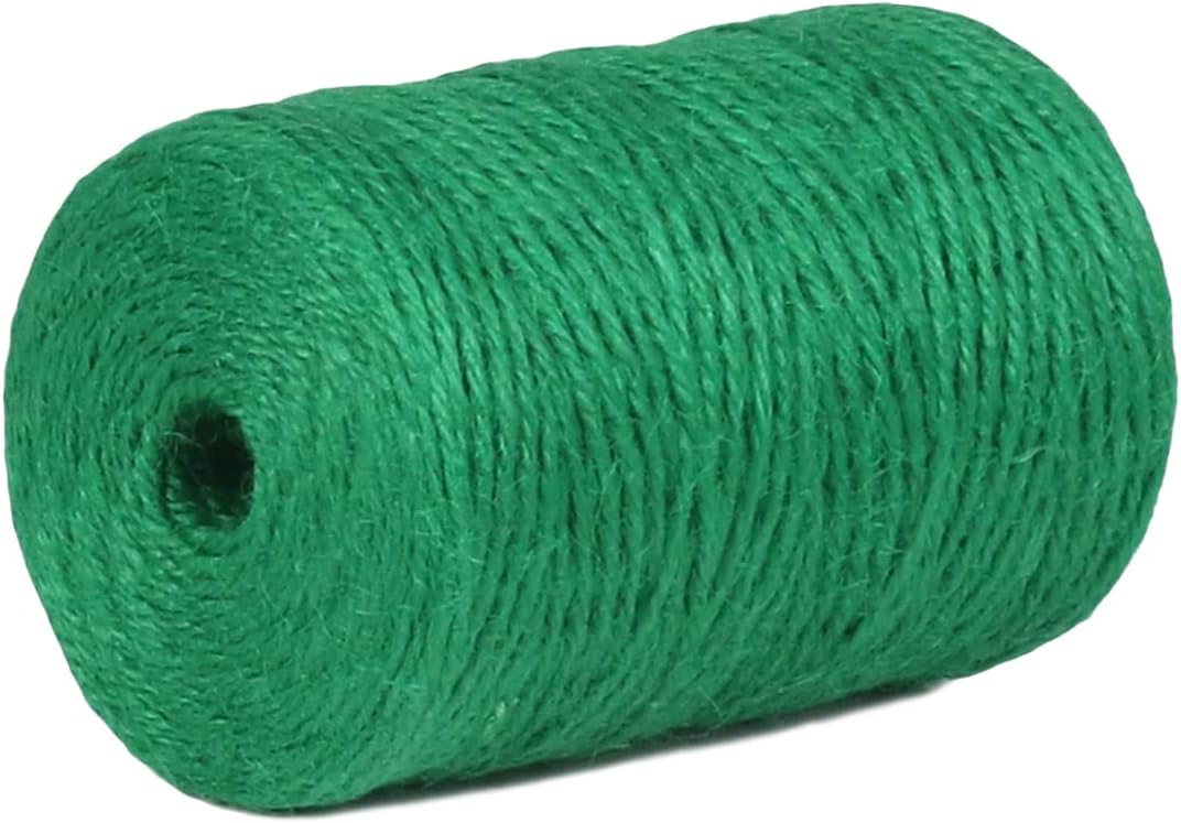 PerkHomy Natural Jute Twine 600 Feet Long Colored Twine Rope for Crafts Gift Wrapping Packing Gardening and Wedding Decor (Green)