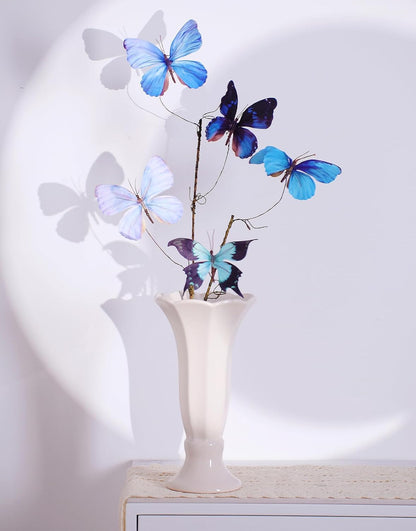 Artificial Butterfly, Silk Butterflys, Butterflies for Crafts for Floral Arrangements, 3D Butterfly Stakes Decor, Patio Plant Pot, Flower Bed Home Decor