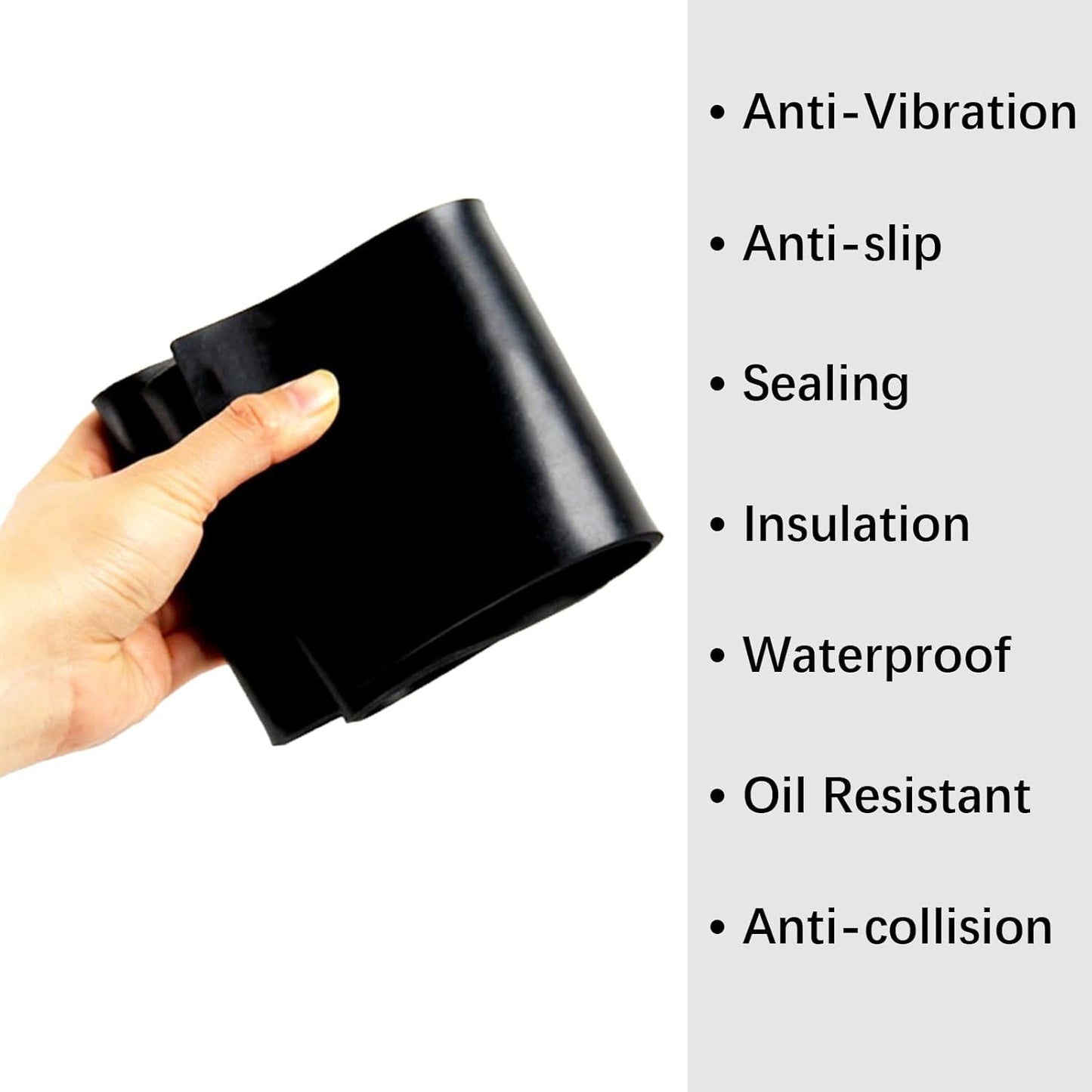 Solid Rubber Sheet, Rolls, Strips 1/16 (.062)" Thick X 4" Wide X 10'Long, Solid Rubber Rolls for Warehouse Anti-Slip,Flooring, Abrasion