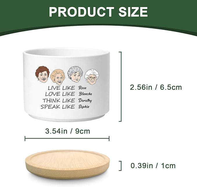 Friend Gifts for Women, Funny Succulent Planter, Flower Cactus Plant Pot, Golden Gilrs Merchandise, Friendship Gifts for Best Friends Bestie Sister Birthday Present (Plant Not Included)