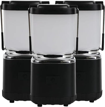 LUXPRO LP189 Mini Lantern - USB-C Rechargeable Camping Light - with 4 Color Modes - Dimmable LED Portable Lantern for Hiking & Emergency - Handy Compact Design (Black, 3-Pack)
