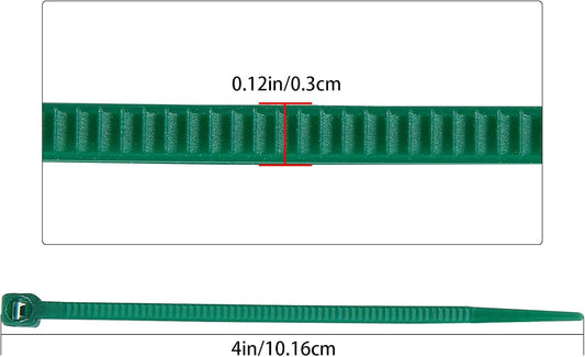 4 inch 3mm Dark Green Nylon Garden Cable Zip Ties Self Locking Cable Ties Twist Ties, Multi-Purpose Cable Tie (200 Pcs) Decoration Tie Wraps for Christmas Tree