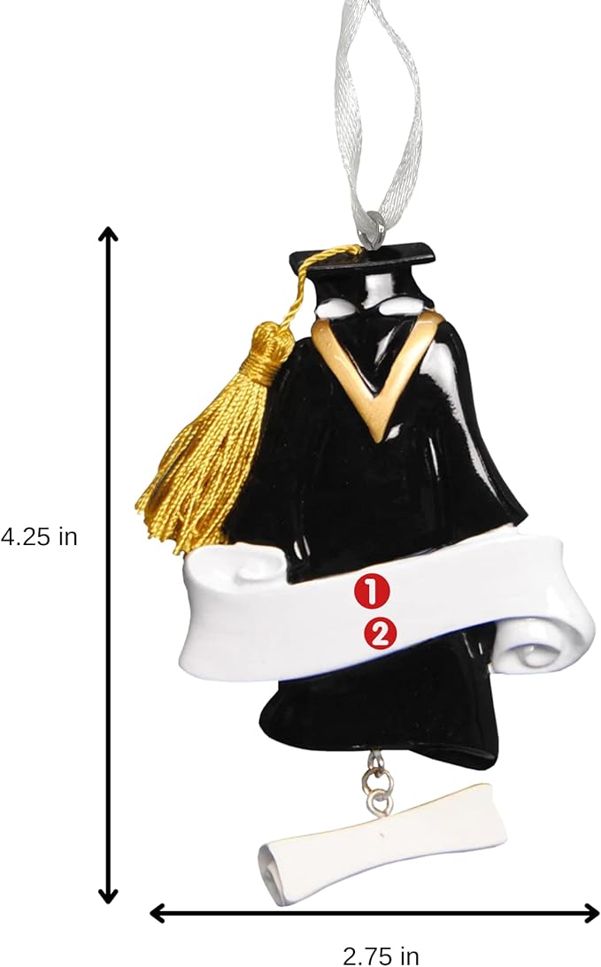 2025 Personalized Ornament Grad Gown Christmas Tree Ornament-Artisanal Customized Decoration-Free Personalization