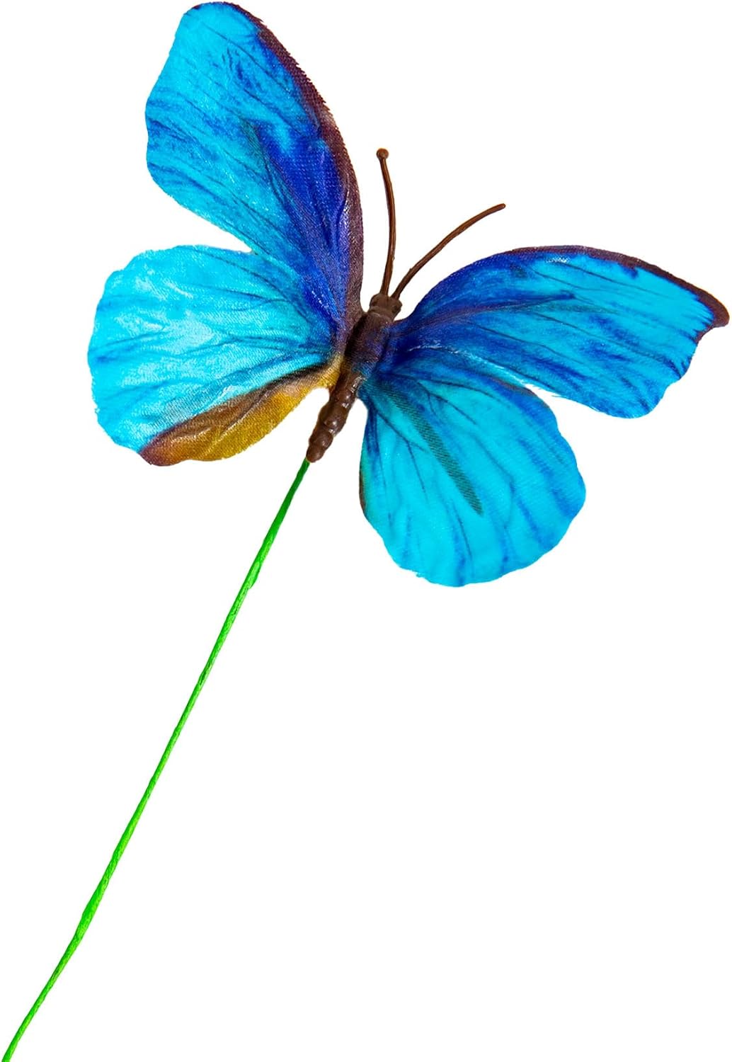 YCHTEWY-Decorative Butterfly Clips, 3D Artificial Silk Butterflies, Multicolor, 12-Pack, Home and Floral Decor (B Wire)