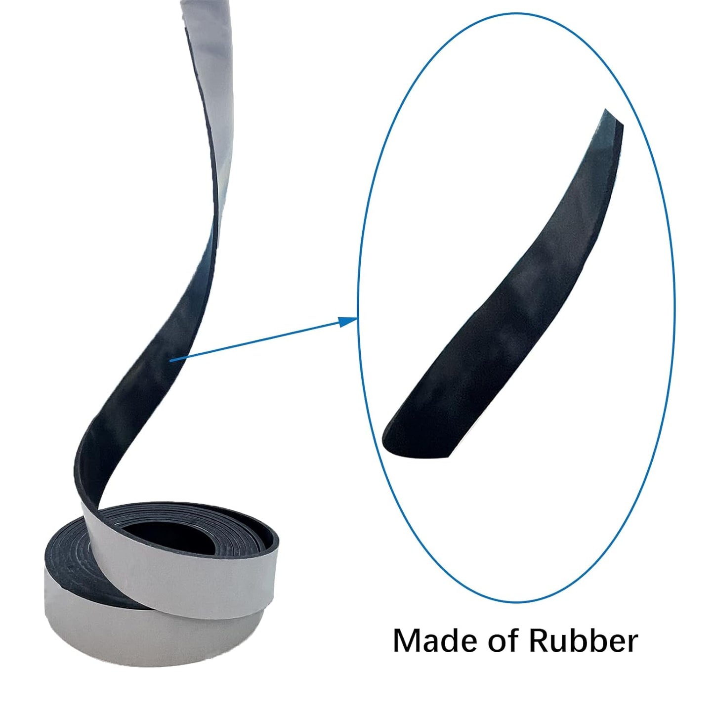 Solid Rubber Strips with Adhesive 1/8 (.125)" Thick X 1" Wide X 10'Long, Solid Rubber Sheet Rolls Self Adhesive for Anti-Slip, Anti-Vibration (1" X10'X1/8")