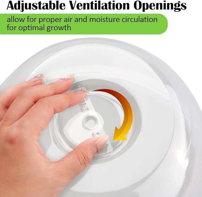 Plant Protectors from Animals 5-Pack, 10" D × 6.7" H Garden Cloches for Seedlings Nursery Pots, Clear Plant Covers, Mini Greenhouse for Plants, Durable Humidity Domes with Ventilation Holes