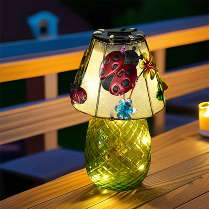 Ladybug Solar Garden Lights Outdoor Decor - Waterproof Tabletop Solar Lamp - Cordless Table Lamps for Garden Patio Porch Yard Backyard Balcony Wedding, Gifts for Mom (Ladybug)