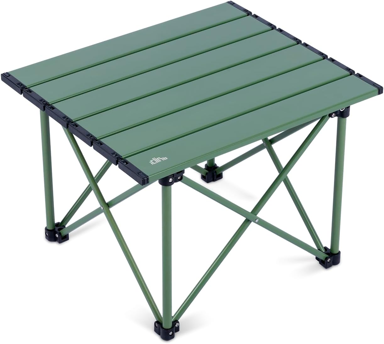 iClimb Ultralight Compact Camping Folding Table with Carry Bag (Reinforced Green - S)
