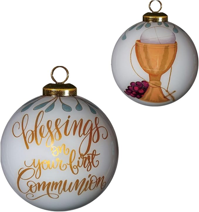 Blessing First Holy Communion Ornament, 1st Communion Gift for Granddaughter Grandson, Baptism Gifts for Girl Boys Adult, 1st Holy Communion Favors and Keepsake, Ornament for Christening Baby Shower