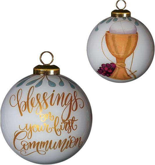 Blessing First Holy Communion Ornament, 1st Communion Gift for Granddaughter Grandson, Baptism Gifts for Girl Boys Adult, 1st Holy Communion Favors and Keepsake, Ornament for Christening Baby Shower