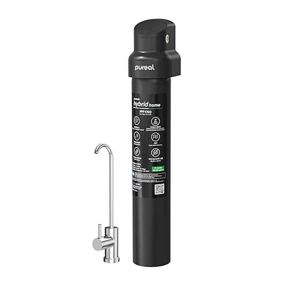 Pureal Hybrid Home PPU-1700D Under Sink Water Filter System with Faucet, 20K Gallons, NSF/ANSI 42&372, Mineral Sediment Carbon Block KDF Polyphosphate Filter for Scale & Lead & Chlorine