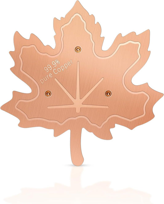 99.99% Pure Copper Bird Bath Disk, 0.6mm Maple Leaf Bird Bath Purification Disk with Triple-Point Support for Physical Safe Clean Water All-Season, Universal Fit for Outdoor Birdbaths, Bowl