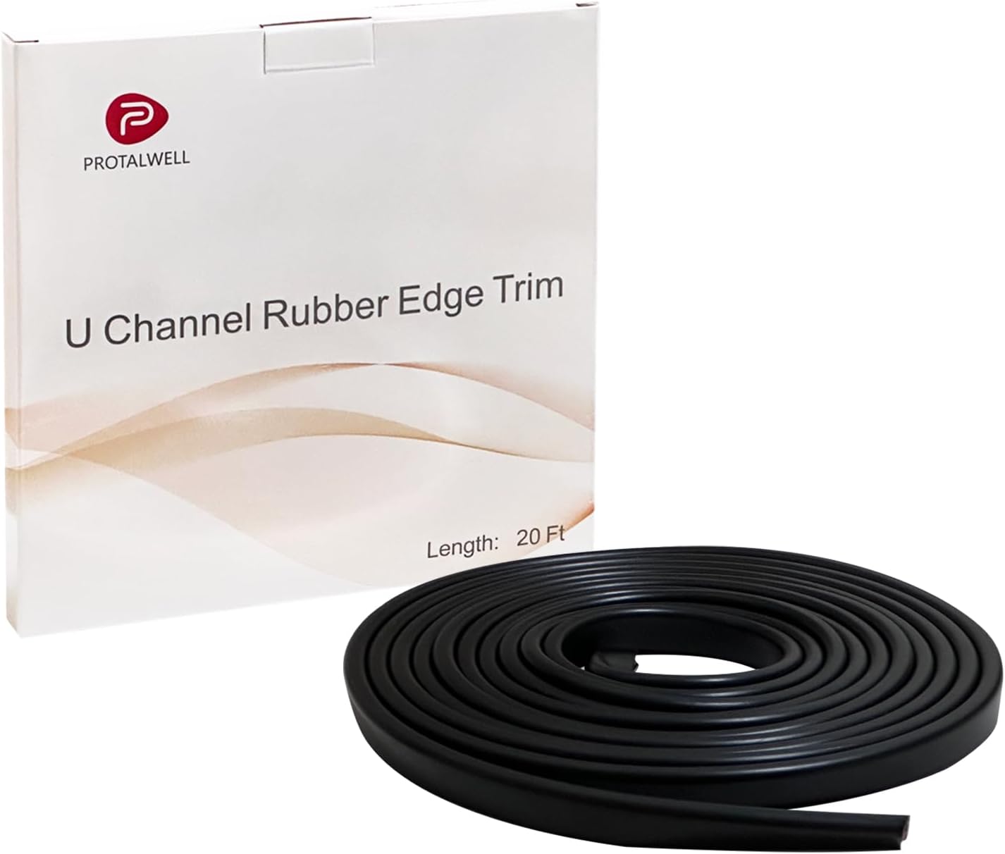 Rubber Edge Trim, 1/16" U Channel Edge Trim, EPDM Edge Protector, Length 20Ft, U Shaped Gasket, Black Color, Edge Protector for Sheet Metal
