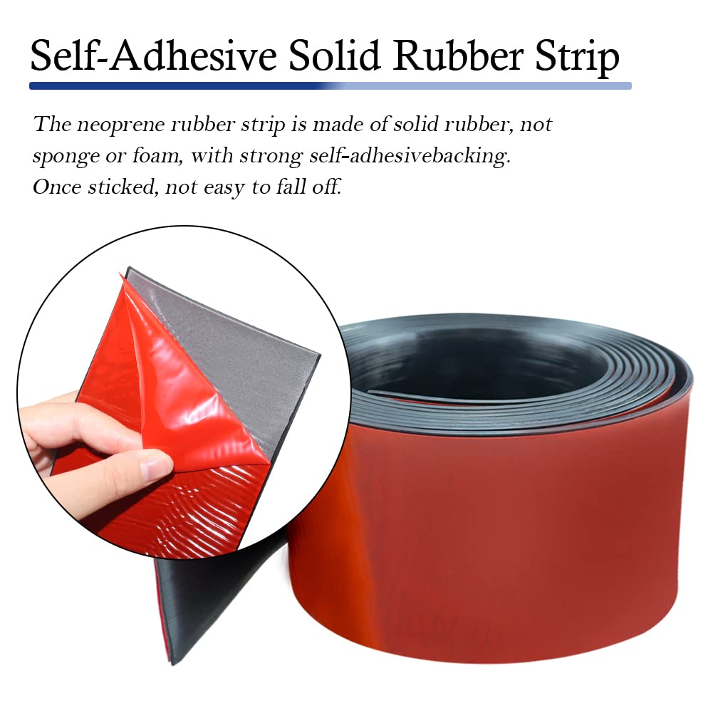 Neoprene Rubber Strips Self Adhesive Solid Rubber Sheets, Rolls & Strips for DIY Gaskets Crafts Pads Seals Warehouse Flooring Neoprene Sheet with Adhesive Backing (3" Wide x 1/16" Thick x 40' Long)