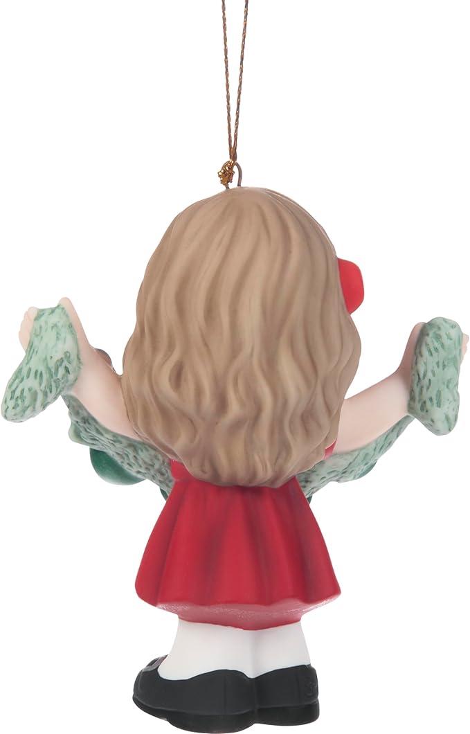 Precious Moments Deck The Halls 2025 Dated Girl Bisque Porcelain Ornament – Trim the Tree Keepsake – 251002