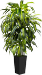 5FT Tall Fake Plant Artificial Dracaena Tree with Black Planter Faux Plants Indoor Living Room Artificial Plants Indoor Decor Large Fake Plant