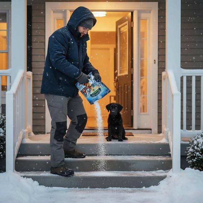 Friendly Paw Pet Friendly Ice Melt (20 LB Pail) - Our Driveway and Sidewalk Deicer Will Keep Your Pets and Children Safe in The Harshest of Conditions White