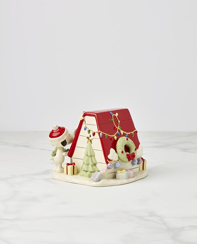 Lenox 897884 Snoopys Christmas Decor for You Figurine, Christmas Decorations, Peanuts, Indoor
