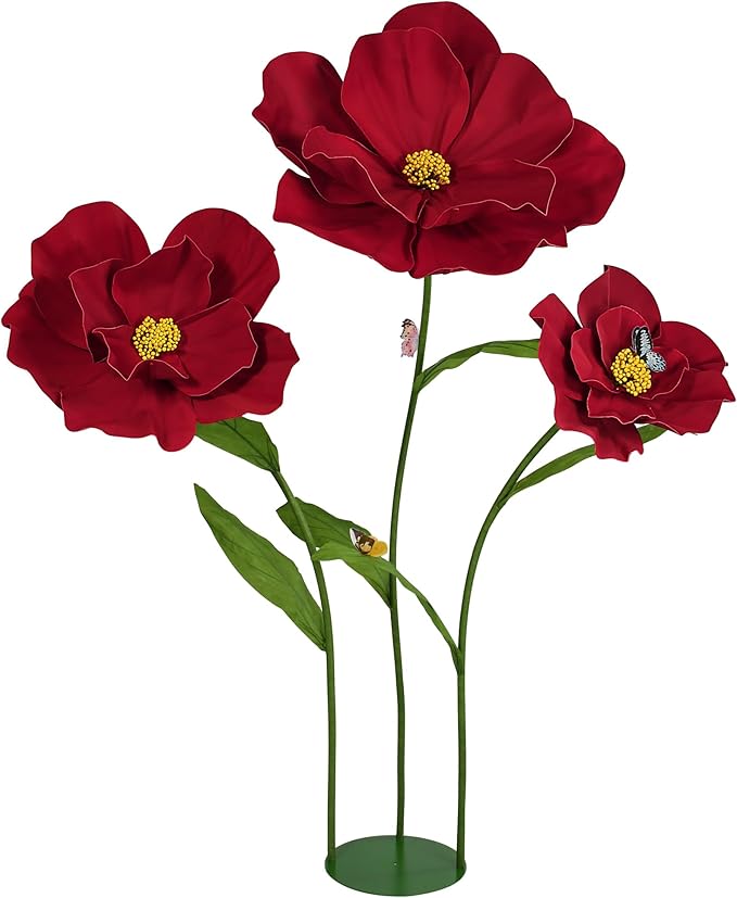 5.8 Ft Giant Artificial Flowers for Decoration,Large EVA Flower Decor,Wedding Arrangements, Birthday Party Banquet Background,Hotel,Office,Window Display(Wine)