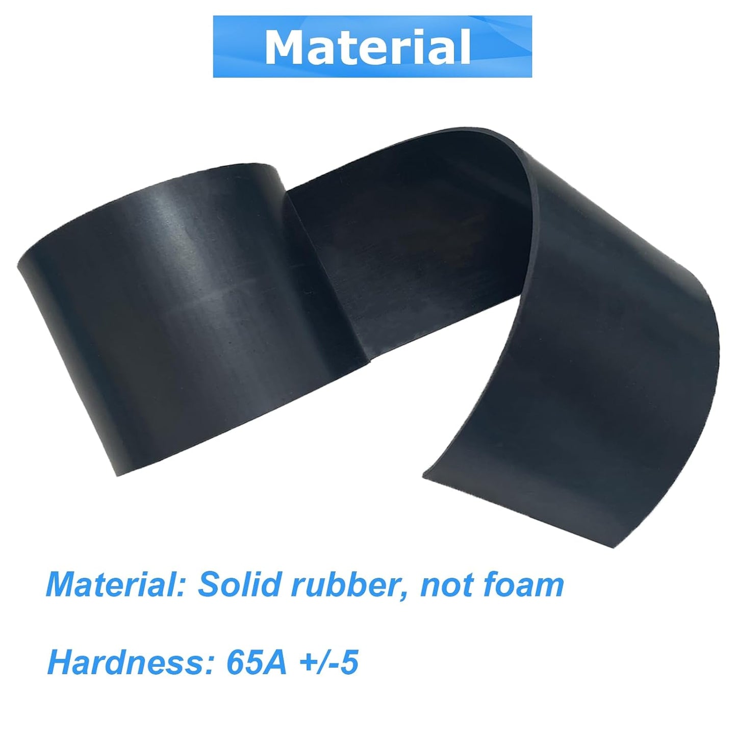 Solid Rubber Sheets,Rolls & Strips 1/8 (.125)" Thick X 4" Wide X 10'Long, Solid Rubber Strips for DIY Gaskets Crafts Pads Sealing Abrasion Supports Flooring Protection Warehouse