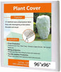 Agfabric Plant Covers Freeze Protection with Zipper 0.9oz 96"x96" Shrub Cover Winter Tree Jacket for Frost Protection&Season Extension,White