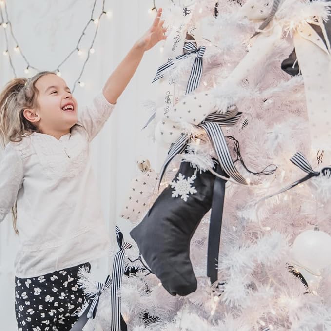 KTKDE 4 Ft White Premium Artificial Christmas Tree Easy to Assemble with Metal Stand w/ 450 Tips, Christmas Tree White Festival Decoration for Home School Office Store etc