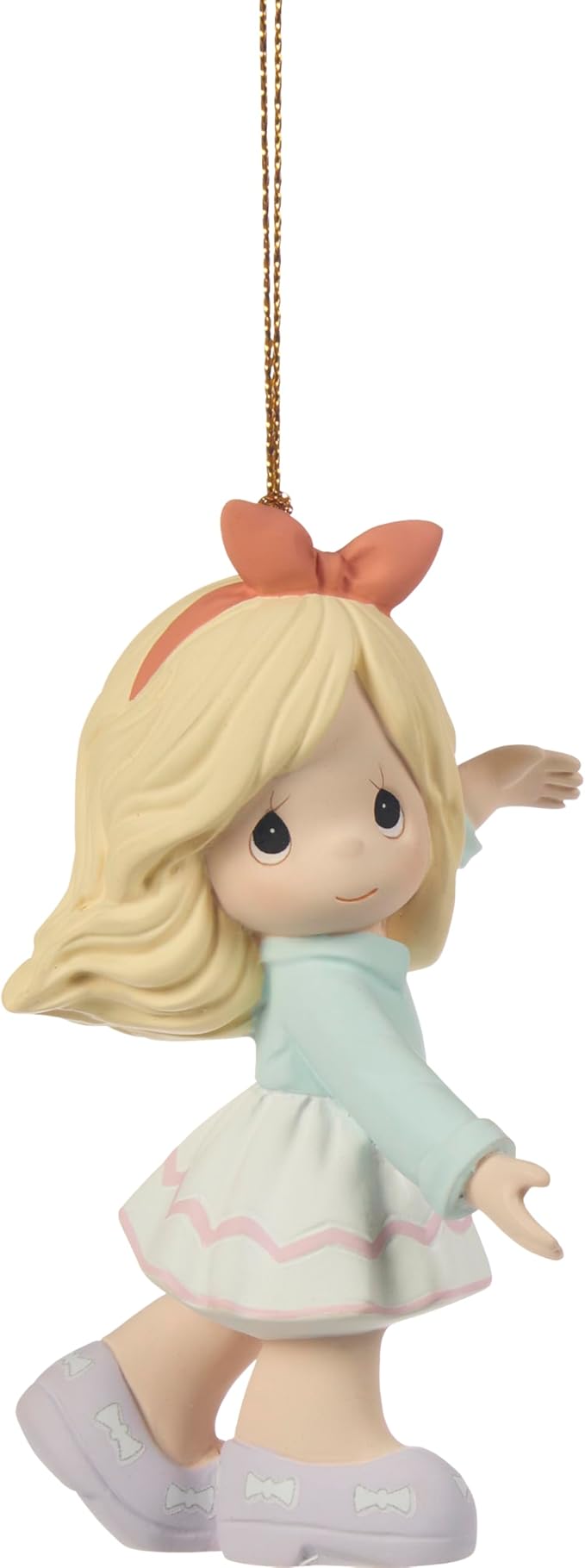 Precious Moments Two Friends One Heart Ornament Set – Set of 2 Bisque Porcelain Christmas Keepsake Ornaments – 251047