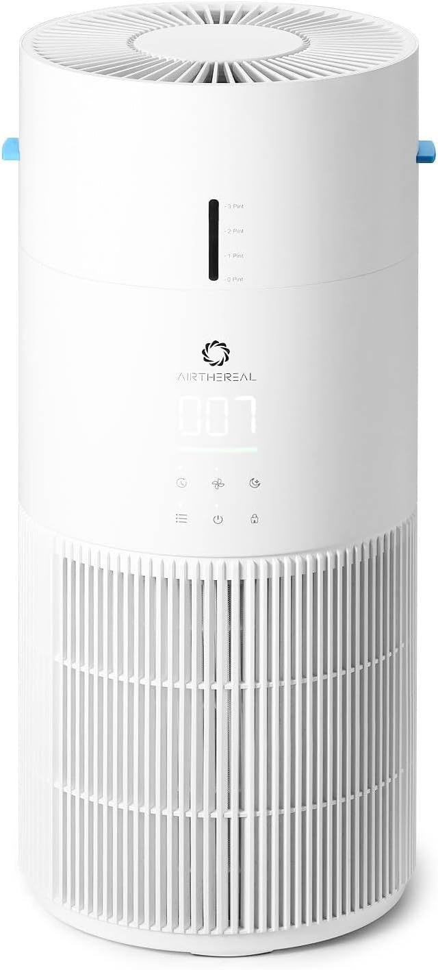 Airthereal 2-in-1 Air Purifier and Humidifier Combo for Large Room up to 1325 ft², 3-Stage Filters, Air Quality Monitor and Quiet Sleep Mode, Evaporative Humidifier with Auto Humidity Monitor, AEH300