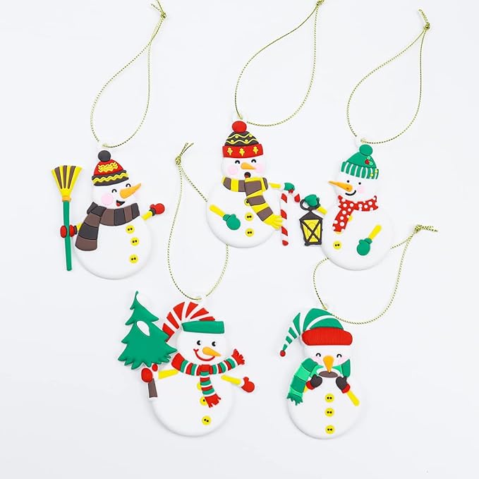 Christmas Ornaments Set Winter Snowman Ornaments for Christmas Tree Pendant Family Hanging Christmas Decorations for Xmas Home Party Holiday Decor 12 Pieces
