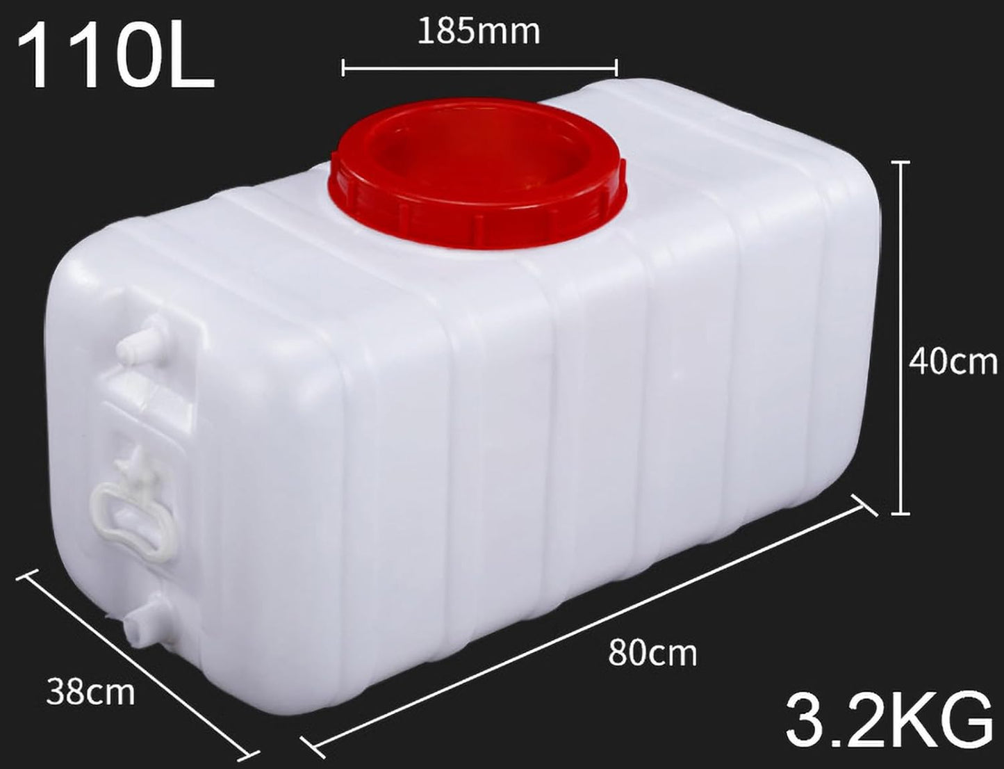 Water Tank Thick Water Containers Plastic Water Tank Water Storage Containers Outdoor Portable Hand Bucket Camping Hiking(Size:110L)
