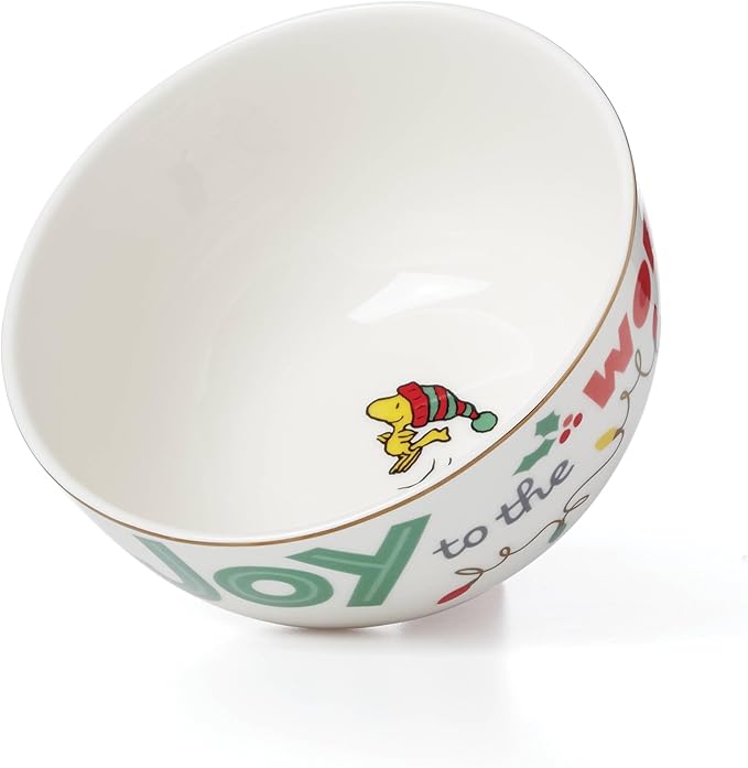Lenox 896322 Snoopy Christmas All-Purpose Bowls, Set of 4, Holiday Dinnerware