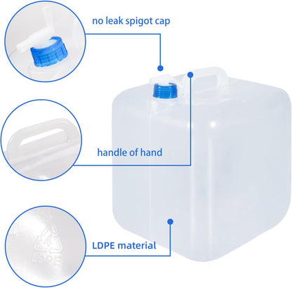 2 Pack Collapsible Water Container with Spigot, Foldable Cube Water Jugs Portable Water Storage for Outdoors Camping Hiking Disaster Preparedness & Survival Gear 1.4/2.6/4/5.3 Gallon
