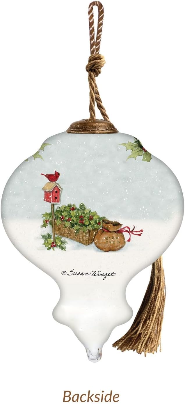 Red Tractor Christmas Ornament with Snowman – Hand-Painted Glass Farmhouse Holiday Ornament – Vintage Tractor Christmas Decor – Country Christmas Tree Ornament