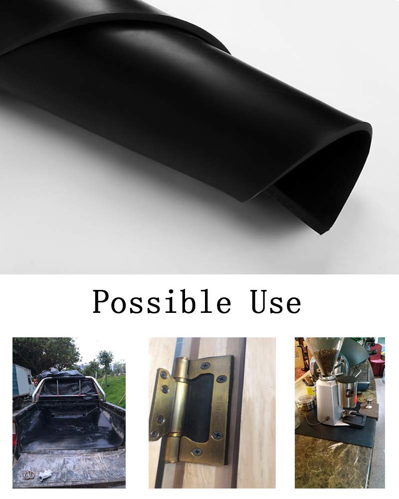 NABOWAN Solid Rubber Sheets,Strips,Rolls 1/4" (.250") Thick x 8" Wide x 8" Long (Pack of 2) Neoprene Rubber, Perfect for DIY Gasket Material, Sealing, Liner, Shield, Padding, Mat