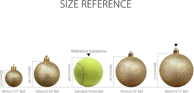 Sea Team 80mm/3.15" Delicate Contrast Color Theme Painting & Glittering Christmas Tree Pendants Decorative Hanging Christmas Baubles Balls Ornaments Set - 16 Pieces (Elf)