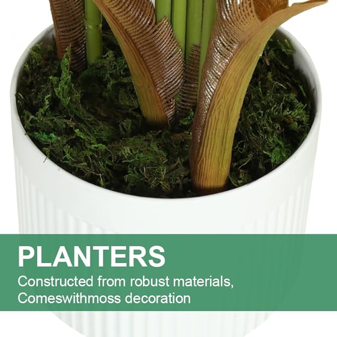 Artificial Palm Tree Indoor 6ft with Realistic Leaves and Adjustable Branches and 15 Trunks, Faux Plants Indoor Tall - Ideal for Home Decor in Living Rooms, Offices, and Bedrooms (6FT Palm Tree)