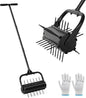 Lawn Aerator, 17'' Grass Rolling Aerators Tool Manual Garden Aerator with Handle Aeration Tool Lawn Steel Nails Aerator Machine with Sandbag, Patio Soil Roller Air Aerator Tool for Yard