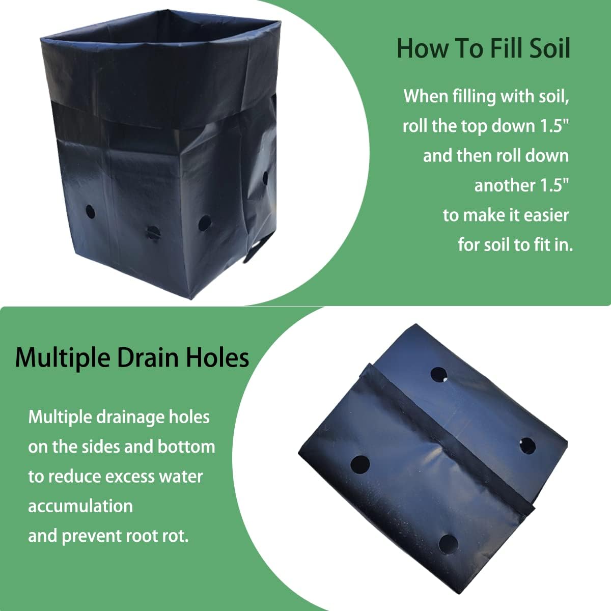 Belit 100 Pcs Plant Nursery Bags, Plastic Seedling Pots Container for Fruit Tree, Flower, Starting saplings, Plant Grow(3.5"x7.6")