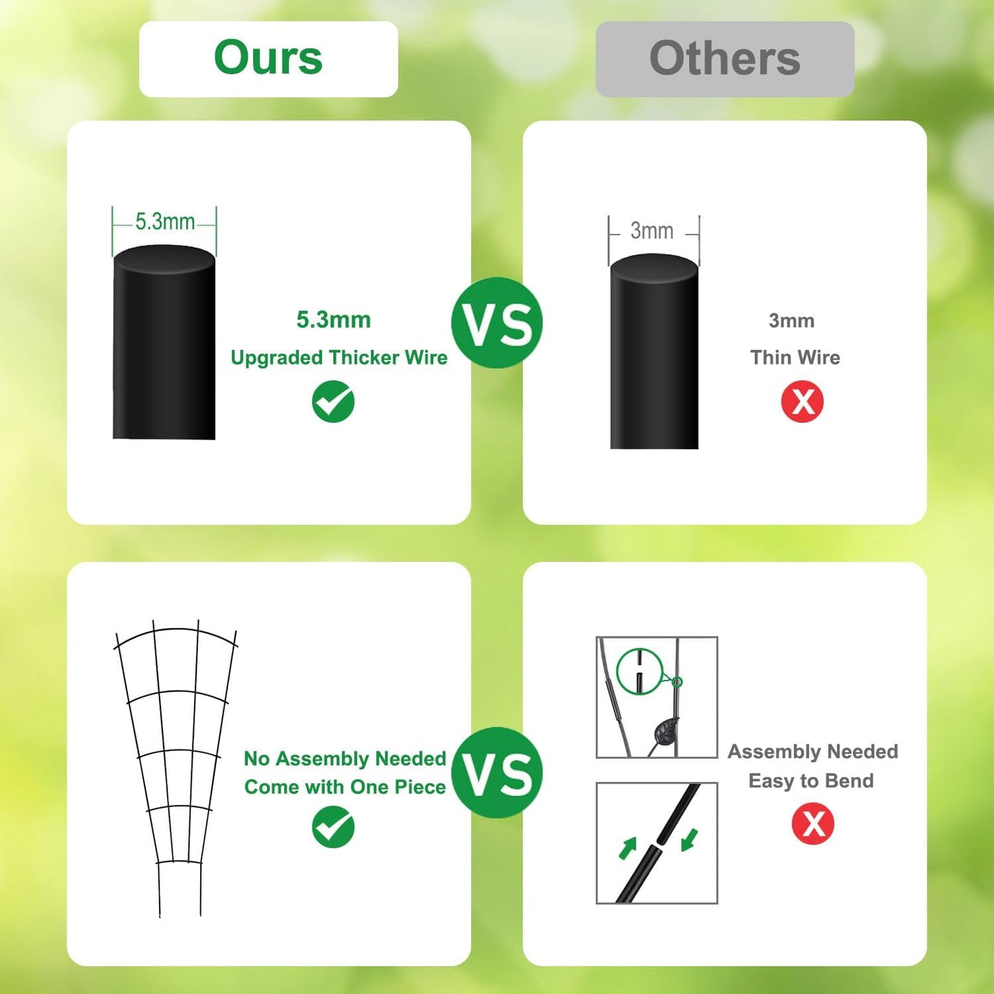 4 Pack 32'' Trellis for Potted Plants, Metal Garden Trellis for Climbing Plants Outdoor, Indoor Plant Trellis Black Coated Flower Pot Trellis for Climbing Plants Houseplants Vine Ivy