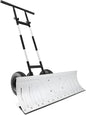 Best Choice Products 36in Galvanized Blade Heavy-Duty 2-Wheel Snow Pusher Hand Plow for Snow Removal w/Wheels, Adjustable Handle, Blade Angle - Silver