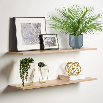 Hollyone Large Artificial Potted Plants Fake Palm Plants 16" Faux Green Plant Tropical Palm Tree in Blue Ceramic Pots for Home Room Office House Indoor Decoration