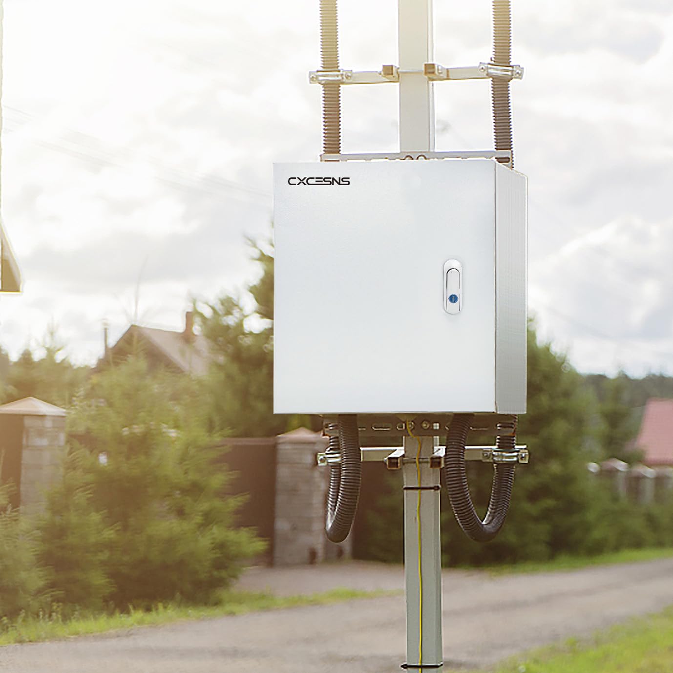 Outdoor Electrical Box 16 x 16 x 8”D NEMA 4X Enclosure Steel Box, Waterproof & Dustproof Outdoor/Indoor Lockable Electrical Junction Box, with Mounting Plate