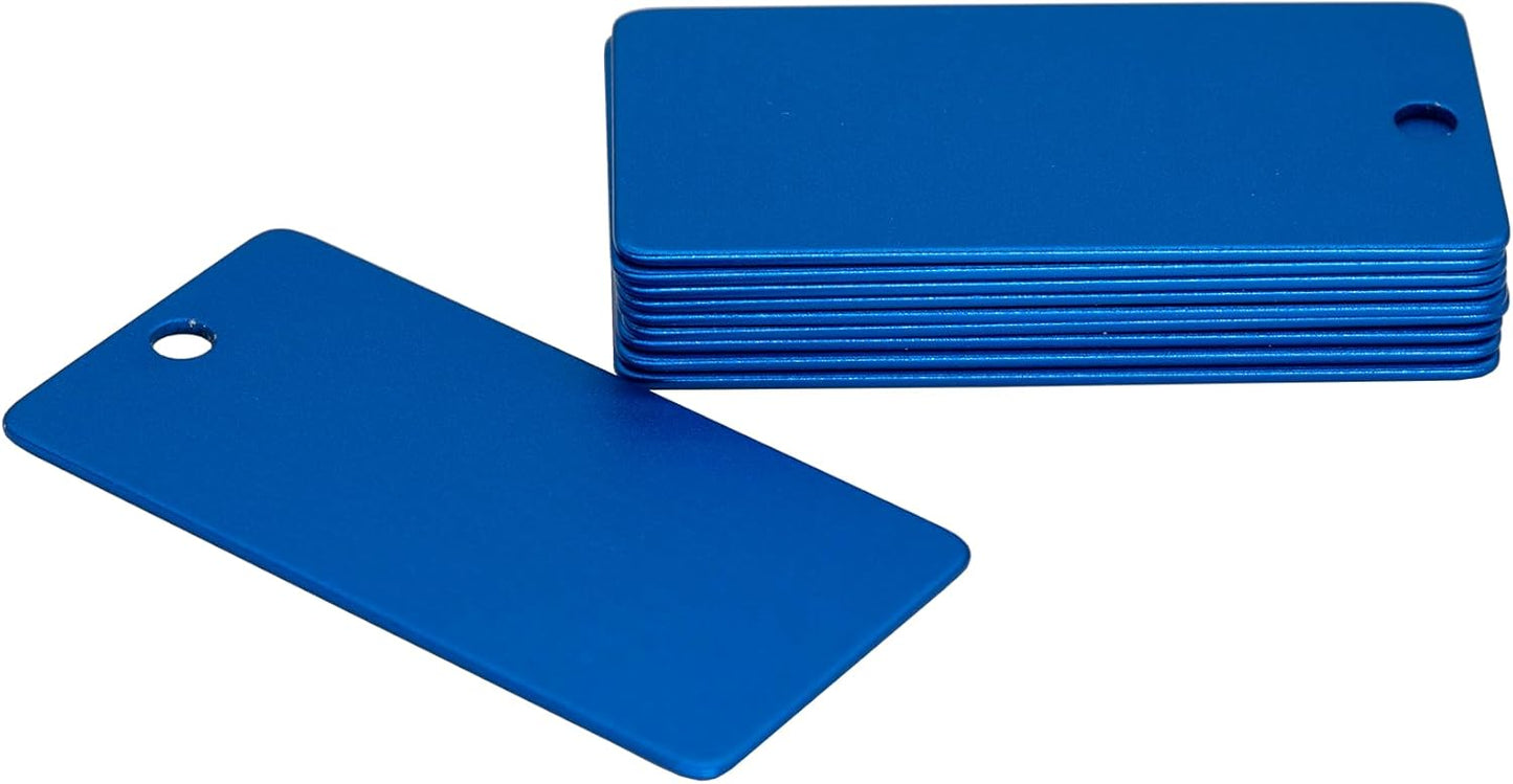 StayMax Anodized Aluminum Engraving Blanks 1x2 Inch 50 Pack (Blue)