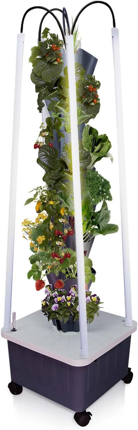 Hydroponic Growing System with Grow Lights, Indoor Gardening System, Grow Plant Food at Home with 40 Pieces at a time for Fruits, Vegetables, Herbs, and Miniature Greens (No Seedlings Included)