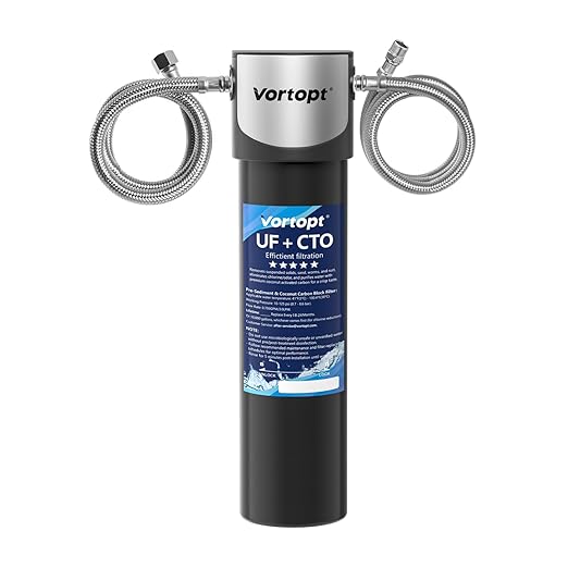 Vortopt Q5-UF-M Under Sink Water Filter System,Reduces Chlorine,Lead,Bad Taste & Odor,Under Counter Water Filter Direct Connect to Kitchen Faucets,NSF/ANSI 372/42 Certified,1.5 Year.