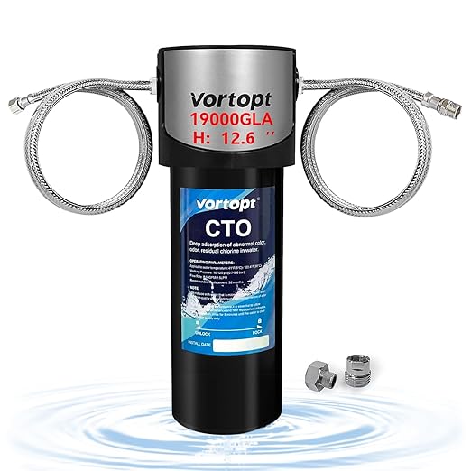 Vortopt Q7 Under Sink Water Filter System,Reduces Chlorine,Lead,Bad Taste & Odor,Under Counter Water Filter Direct Connect to Kitchen Faucets,NSF/ANSI 372/42 Certified,2 Year.