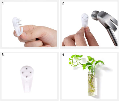 Kingbuy Wall-Mounted Plant Terrarium Propagation Station - 4 Cylinder Hanging Glass Tubes Planter for Hydroponic Plants, Indoor Wall Vases & Decorative Plant Holder Bathroom Office Living Room Decor