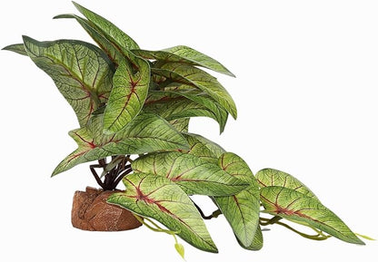 Reptile Plants for Terrarium, Ball Python Tank Decor Accessories fit Bearded Dragon Crested Leopard Gecko Lizard Chameleon Snake Frog Tortoise Hermit Crab - Fake Arrowhead Plants