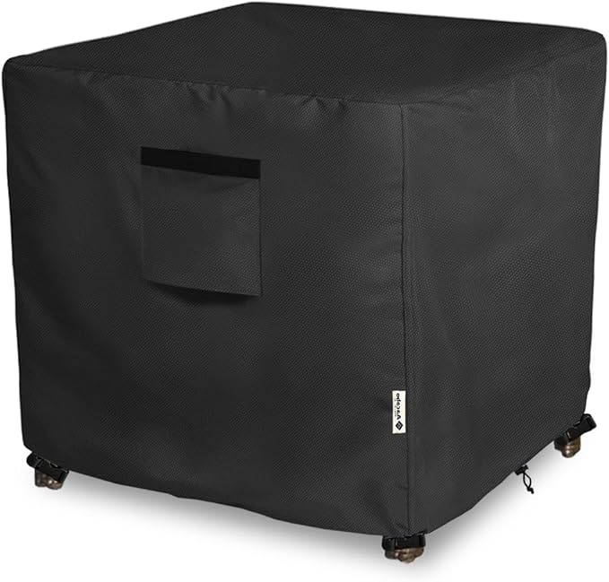 Patio Ottoman Cover,25W x 25D x 18H inch,Waterproof Square Patio Small Side Table Cover,Suitable for 3-Piece Outdoor Wicker Patio Bistro Set Side Table